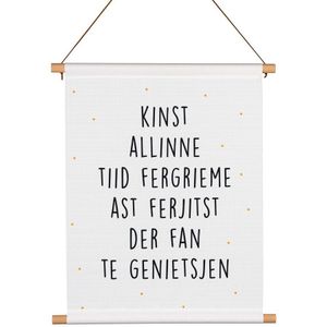 Krúskes Friese Textielposter - Ferjit net te Genietsjen