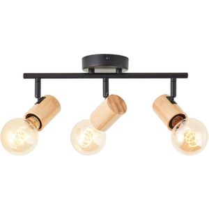 Brilliant Kerry 3-flammig schwarz mit Holz