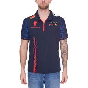 Oracle Red Bull Racing F1 Max Verstappen Herren Polo-Hemd mit Grafikdruck auf Front- und Rückseite Polo-Shirt TM3181 Navy