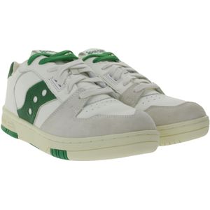 Saucony Sonic Low Herren Sneaker aus Echtleder Turn-Schuhe Alltags-Halbschuhe S70788-1 Weiß/Grün