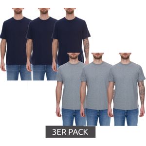 3er Pack Puma Statement Deluxe Edition Base nachhaltiges Herren Baumwoll-Shirt T-Shirts 683509 Grau oder Dunkelblau