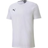 PUMA TeamGoal 23 Jungen & Mädchen Sport-Shirt Baumwoll-Shirt mit Logo-Patch T-Shirt 656709 04 Weiß