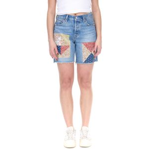LEVI´S 501 90s Patchwork Damen Jeans-Shorts mit großen Patches Denim kurze Hose A19620012 Blau