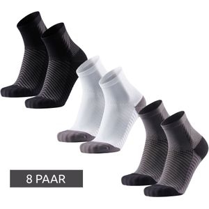 8 Paar DANISH ENDURANCE Anti-Friction Race Herren Lauf-Socken mit Griffpolster Sport-Strümpfe 160000 in Schwarz, Weiß, Grau