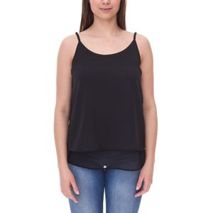 Aniston Casual Damen Blusen-Top mit Spaghetti-Trägern im Lagen-Look Top 61769238 Schwarz