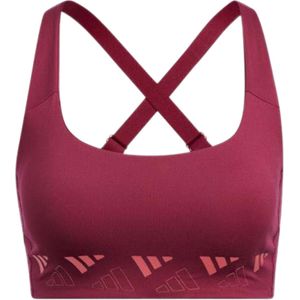 adidas TRNMS3BLOGO Damen Sport-BH mit AEROREADY-Technologie Bustier HD7692 Bordeauxrot