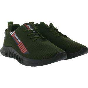 BEYOND THE RAINBOW NASA Freizeit-Sneaker mit SPACE DEPT Schriftzug und farblichen Akzenten Alltags-Schuhe Turnschuhe GNS-524K Dunkelgrün/Rot