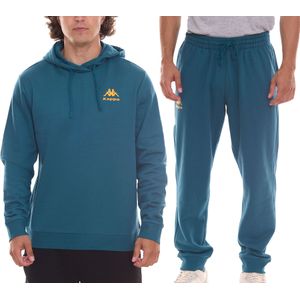 Kappa Dragonfly Herren Hoodie oder Jogginghose modischer Trainings-Anzug Petrolblau
