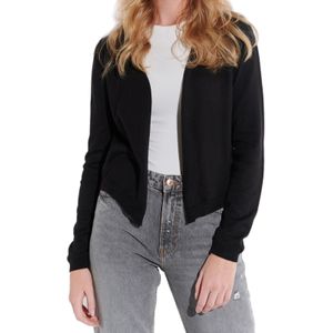 vestino Damen Bolero Strick-Jacke mit schmalen Rippbündchen Cardigan 901318 Schwarz