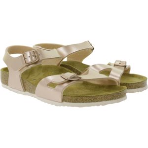 BIRKENSTOCK Rio Kinder Sandaletten im metallic-Look Mädchen Sommer-Schuhe Normale Weite Made in Germany 1012519 Pink