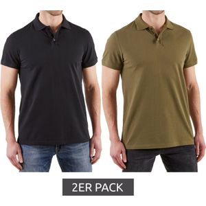 2er Pack NORTHERN COUNTRY Herren Polo-Shirt mit Stifthalter Baumwoll-Shirt Arbeits-Shirt 00010613 Grün oder Schwarz