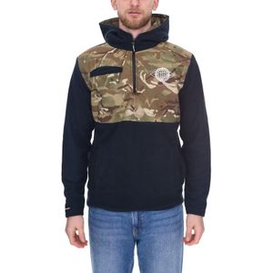 Denim Project Herren Fleece-Pullover mit Camouflage Muster Winter-Hoodie DP-10022-003 4341 Schwarz/Grün