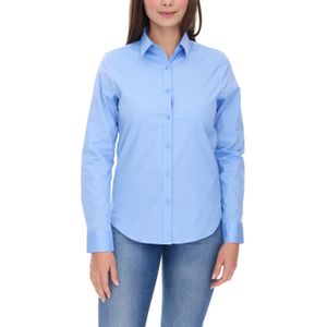 ELEVATE Hamell Langarm-Hemd schlichtes Damen Blusen-Hemd Popelin Bluse 3816940 Hellblau