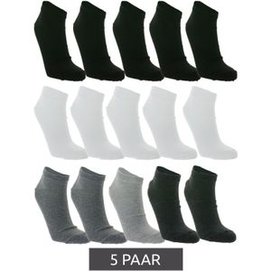 5 Paar CINQUE Sneaker-Socken schlichte Baumwoll-Socken Oeko-Tex 100 zertifiziert in Schwarz, Weiß, Grau
