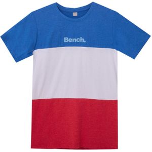Bench. Kinder Baumwoll-Shirt Kurzarm-Shirt mit Marken Schriftzug 88463242 Blau/Rot/Weiß