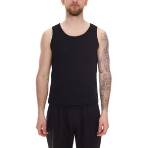 STONES Herren Tank Top Baumwoll-Shirt Basic-Top Rundhals-Top Achsel-Shirt Unterhemd Schwarz