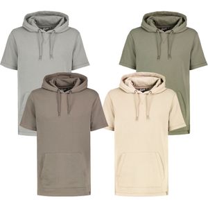 EIGHT2NINE Herren Kapuzen-Pullover kurzärmliger Baumwoll-Hoodie T-Shirt Hoody Sommer-Hoody H10014L22462AEN Hellgrau, Khaki, Braun oder Beige