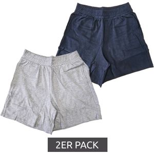 2er Pack AjC Damen Sommer-Shorts kurze Hose Mode-Bermuda 96037333 Dunkelblau/Grau