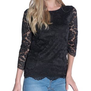 vestino Damen Shirt Sommer-Shirt stylisches Langarm-Shirt 3/4 Arm 900528 Schwarz