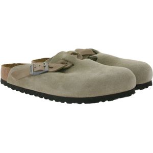 BIRKENSTOCK Boston Braided Damen Clogs Hausschuhe aus Leder Schlupf-Schuhe mit geflochtenem Detail Made in Germany Schmale Weite 1026694 Beige