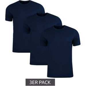 3er Pack PUMA Base Kinder Sport-Shirt für Jungen & Mädchen nachhaltiges Baumwoll T-Shirt mit Logo 678577 02 Dunkelblau