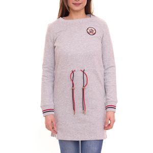 TOM TAILOR POLO TEAM Damen Baumwoll-Kleid mit Knöpfen 21499233 Grau