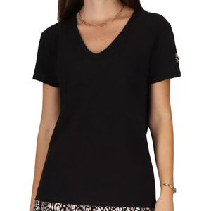 Les Tropeziennes Damen T-Shirt Baumwoll-Shirt Sommer-Oberteil Kurzarm-Shirt 1 112 3340C E Schwarz