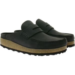 BIRKENSTOCK Naples Herren Echtleder-Pantoletten Made in Germany normale Breite Mokkasin 1025040 Schwarz
