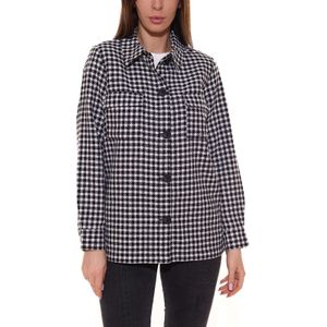HECHTER PARIS Damen karierter Blazer modische Kurz-Jacke mit durchgehender Knopfleiste 21034420 Schwarz/Weiß