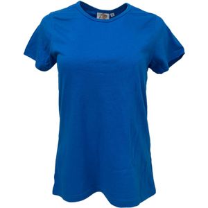 WORXWEAR Damen T-Shirt modisches Rundhals-Shirt mit 180gsm Kurzarm-Shirt Blau