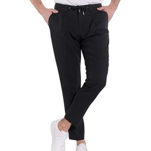 steffen klein Herren Business-Hose Jogg Pants Bundfalten und Kordelzug 901719 Schwarz