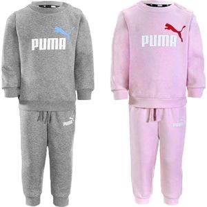 PUMA Kinder Jogging-Anzug für Jungen und Mädchen Sweat-Jogger Rundhals-Pullover Baumwoll-Set 627915 Grau oder Pink