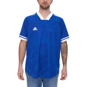 adidas Condivo 20 Kurzarm Trikot Herren Jersey Fußball-Shirt mit AeroReady FT7258 Blau/Weiß
