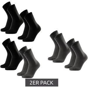 2 Paar DANISH ENDURANCE Anti-Slip Heat Socks Damen und Herren Thermo-Socken mit Fleecefutter Anti-Rutsch 165000 Schwarz, Grau oder Schwarz/Grau