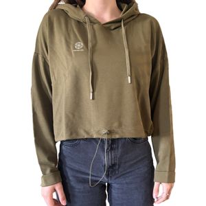 YOU DO YOU Damen Cropped-Hoodie mit Kapuze Alltags-Pullover Yoga-Mode 905081 Khaki