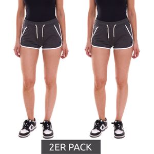 2er Sparpack OCEAN SPORTSWEAR Damen Sweat-Shorts kurze Hose mit seitlichen Eingriffstaschen 99736902 Dunkelgrau
