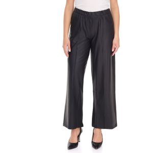 ROCKUPY Damen Kunst-Leder Palazzo-Hose schlichte Marlene-Hose Freizeit-Hose PRW20-040703 802 Schwarz