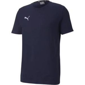 PUMA TeamGoal 23 Jungen & Mädchen Sport-Shirt Baumwoll-Shirt mit Logo-Patch T-Shirt 656709 06 Dunkelblau