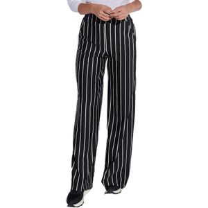 COURSE Damen High Waist Business-Hose gestreifte Büro-Hose Alltags-Hose Loose Fit 68695405 Schwarz/Weiß