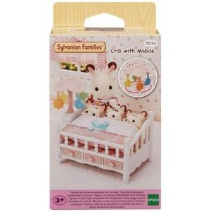 Sylvanian Families 5534 bed voor drieling met mobiel- poppenhuisinrichting