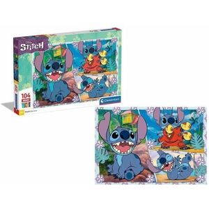 Clementoni Supercolor Disney Stitch Puzzel – Maxi Puzzel – 104 stukjes – Kinderpuzzel – Vanaf 4 jaar