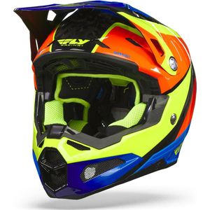 FLY Racing Formula Carbon Prime Hi-Vis Blauw Rood Crosshelm