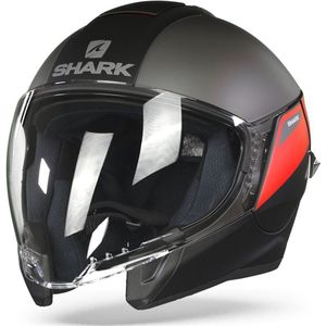 Shark Citycruiser Karonn Mat Zwart Antraciet Rood KAR