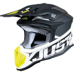 Just1 J18-F Hexa Zwart Grijs Geel Fluo Wit Mat Offroad Helm