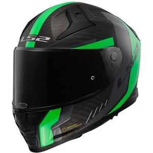 LS2 FF811 Vector II Carbon Grid Mat Fluo Groen Integraalhelm