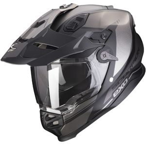 Scorpion ADF-9000 Air Trail Mat Zwart Zilver Adventure Helm