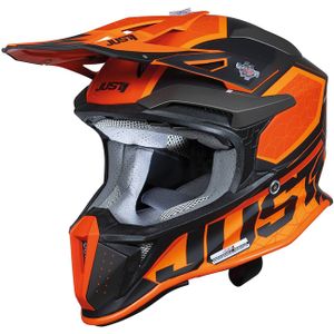 Just1 J18-F Hexa Oranje Zwart Mat Offroad Helm Maat XS