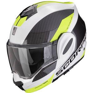 Scorpion Exo-Tech Evo Team Wit-Neon Geel Systeemhelm Maat XL