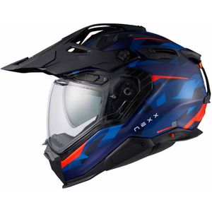 Nexx X.WED3 Trailmania Blauw Rood Mat Adventure Helm Maat M