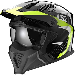 LS2 OF606 Drifter Triality H-V Yellow 06 Offroad Helmet Maat